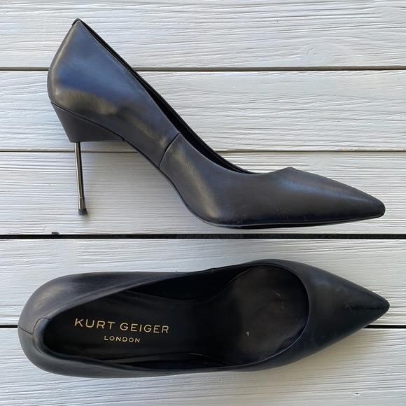 Kurt Geiger London Britton Black Leather Heel size 10 - Picture 1 of 9